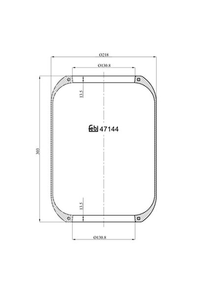 FEBI BILSTEIN Perna de Aer Spate (diametru: 218mm) Iveco Eurostar Eurotech Mh...