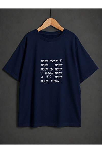 ZİYMO ΓΥΝΑΙΚΕΙΟ Y2K OVERSIZE T-SHIRT ΜΕ ΣΤΑΜΠΑ MEOW MEOW