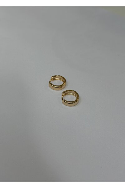 KİLİGİSTANBUL Basic Cornered Gold Color Earrings 1 cm