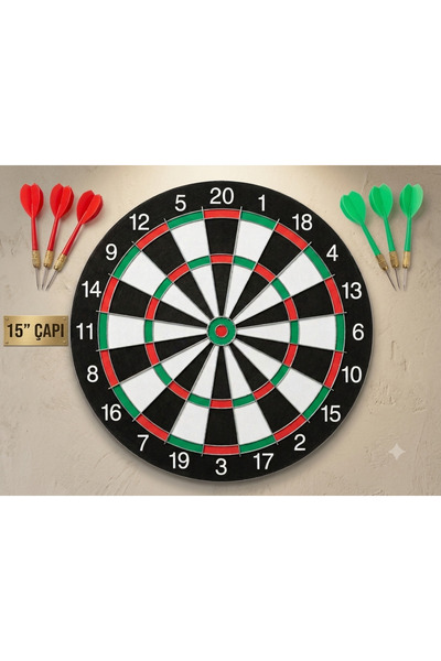 nkspor Nk Sports Professional Dartboard Set - Double-Sided Dartboard (12 Inch / 30 cm and 15 Inch / 38 cm Options) + Includes Winged Dart Arrows