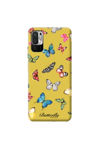 Other Xiaomi Redmi Note 10 Pro 5G Mixed Butterflys Yellow Colored Silicone TP...
