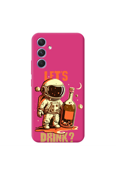 Other Samsung A54 Lets drink Fuchsia Colored Silicone TPU Θήκη