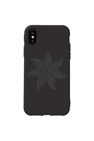 Other Apple iPhone Xs Max Mandala D24 Black Colored Silicone TPU Θήκη