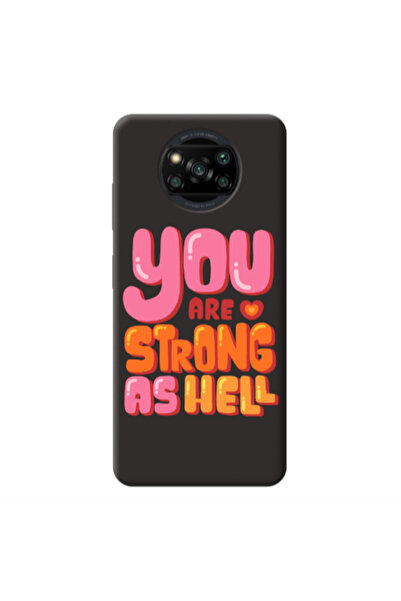 Other Xiaomi Poco X3 /X3 Pro You are Love Strong Black Colored Silicone TPU Θήκη