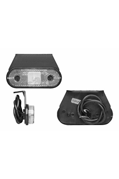 RapidAuto Lampa gabarit auto 12/24V ovala Alba cu led, 120x67mm, cu suport fi...