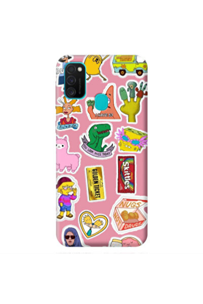 Other Samsung M21 best cartoons Pink Colored Silicone TPU Θήκη