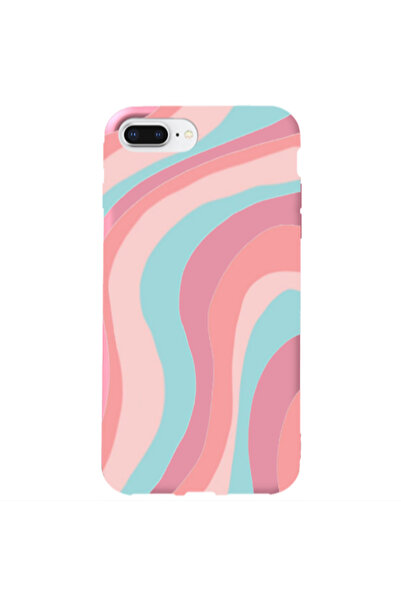 Other Apple iPhone 7 Plus Colored lines Pink Colored Silicone TPU Θήκη
