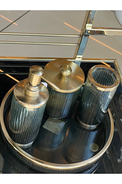 KARCILAR HOME STORE 4 lü pirinç renk 4 lü banyo seti