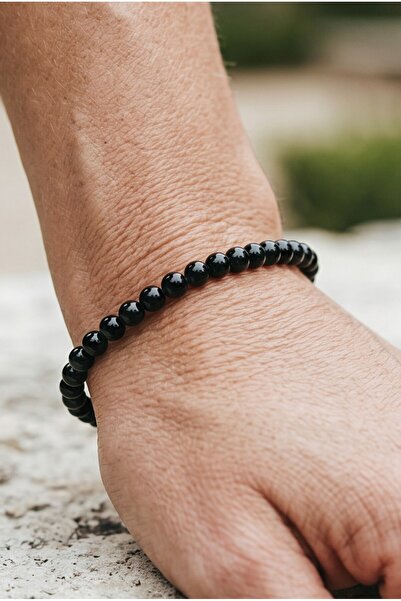 NBS Beautiful Naturel Stones Women's Thin Onyx Bracelet 18 cm
