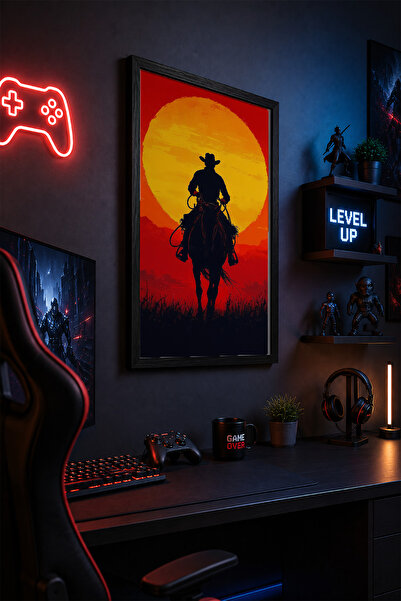 Charmbi Red Dead Redemption 2 15x21 Ahşap Çerçeveli Anime Poster Hediyelik Du...