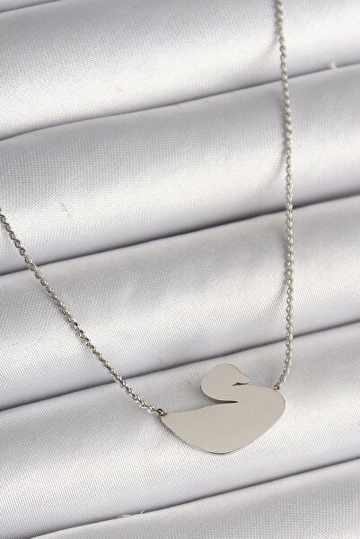 ARMÜZ 316L Steel Silver Color Chain Swan Model Women's Necklace