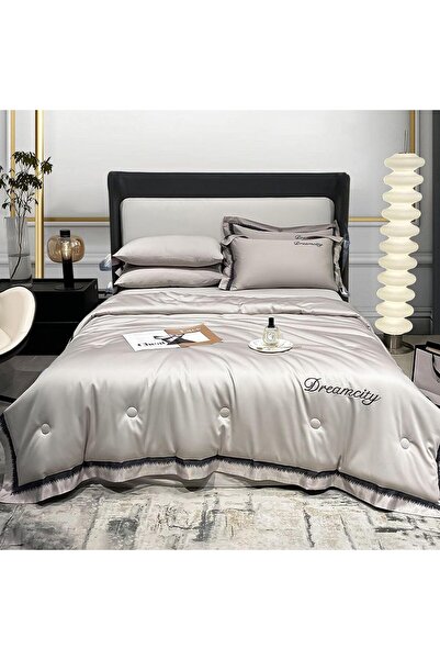 VAODO 4 Pieces Queen Duvet Cover Set, Washable Ice Silk Quilt, Absorbs Heat T...