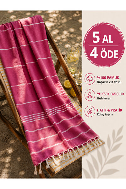 MaVaux Striped Peshtemal |   Cotton - Natural Fringed |   Beach, Pool, Spa, S...