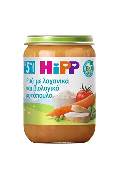 Hipp Βρεφικό Ρύζι με Λαχανικά και Βιολογικό Κοτόπουλο από 5ης Μηνός, 190γρ.