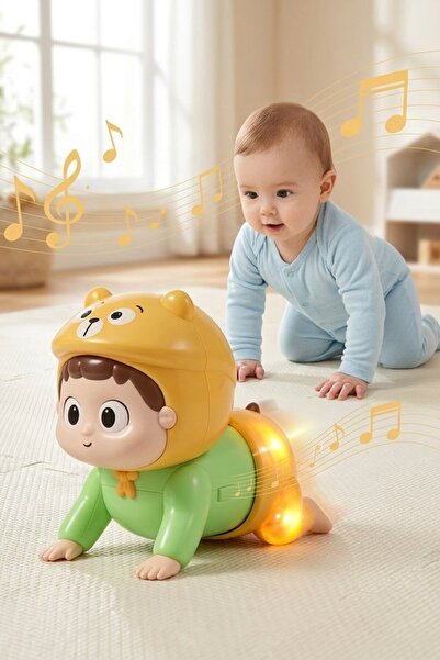 Generic 1Pc Abs Electric Crawling Musical Light Doll Floor Play Smooth Edges ...