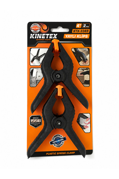 KİNETEX NSE 4" Yaylı Klips 2 Adet Güçlü Plastik Sıkıştırma Mandalı | Marangoz...