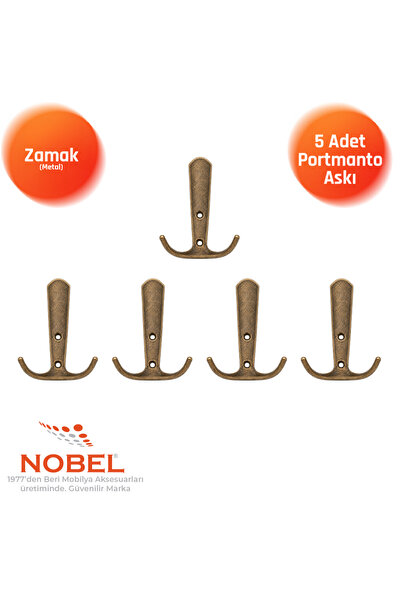 Nobel Focus Portmanto Askısı, Metal Vestiyer Askısı, Antik Sari, Duvar ve Dol...