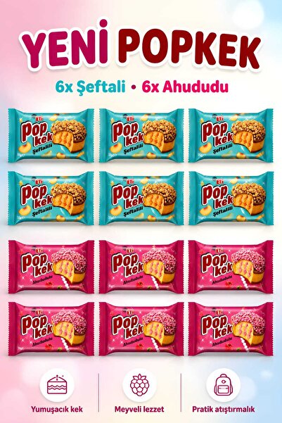 Eti Popkek 6x Şeftali + 6x Ahududu