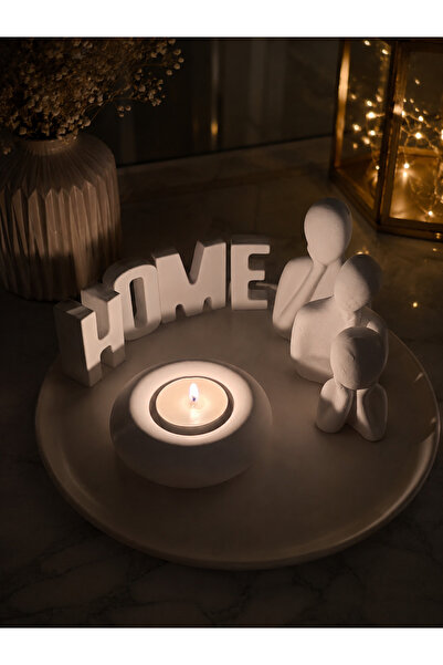 Gizem Design Products Home Aile Dekoratif Set (Mum Dahildir) Salon Hediyelik ...