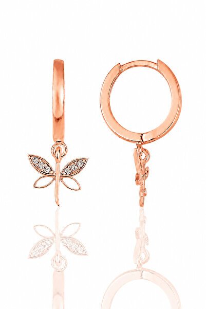 Bilsen Store Rose Plated Dangling Butterfly Earrings
