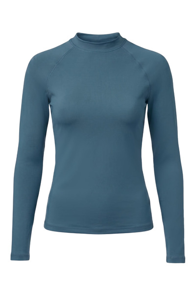 Donnita Women's Long Sleeve Swimwear Swimmer Top - Sun Uv Protective Rash Guard