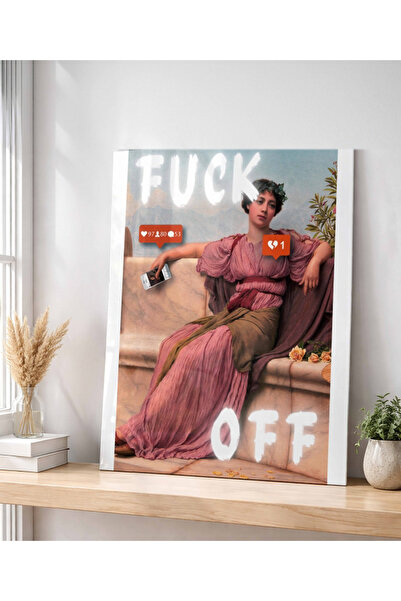 arslart Pop Art Fuck Off Cam Görünümlü Pleksi Tablo – Modern Vintage Mizahi D...