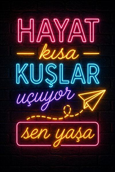 Lucena Pictură murală din MDF cu text motivațional neon, decor modern decorat...