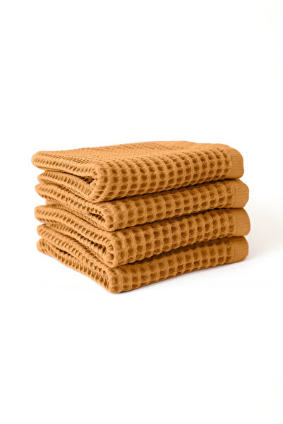 vivamaison Waffle Hand Towel Face Towel Set of 4 100% Cotton 50X70 cm Quick D...