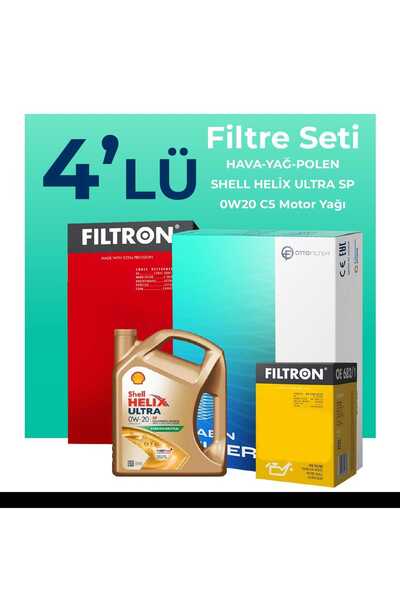 Filtron Kia Stonic 1.4 Benzin Filtre Bakım Seti Shell Motor Yağlı (2017-2024) 4 Lü
