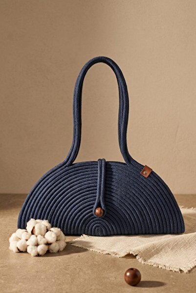 I Love Shoes Ocevia Navy Blue Rope Women's Bag