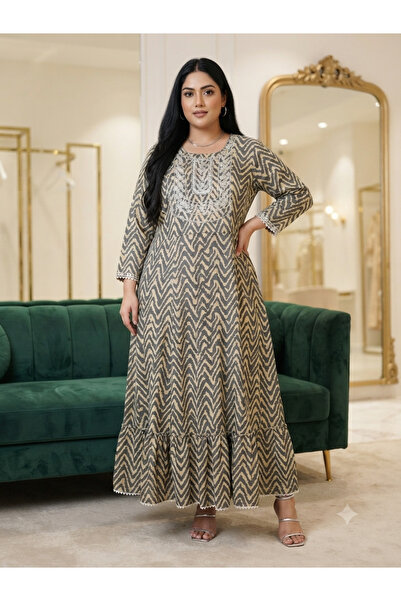 Aashiv's Collection Plus Size Dress, Oversized Comfortable Cut Flowy Mother's...