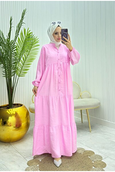 FRESH FASHION Modal Mango Pink Kat Kat Front Buttoned Spring Summer Dress