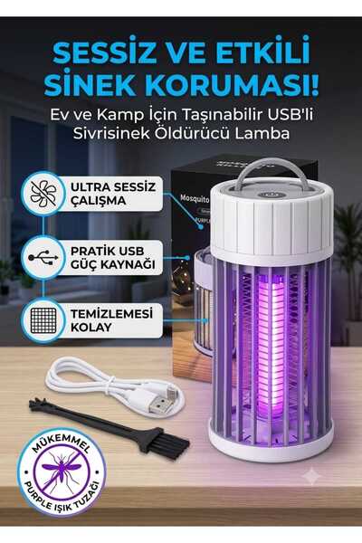 segyhome Elektrikli Sinek Öldürücü Lamba USB Şarjlı Taşınabilir Tasarım UV Iş...