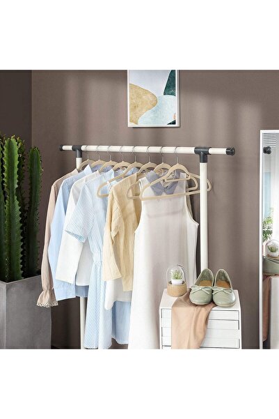 festive Velvet Clothes Hangers,360 Degree Rotatable Hook, Beige 43 cm, Set of 50