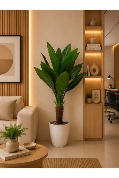 BYT ALRWASM FOR TRADE Large Decorative Artificial Plant with Green Leaves – 1...
