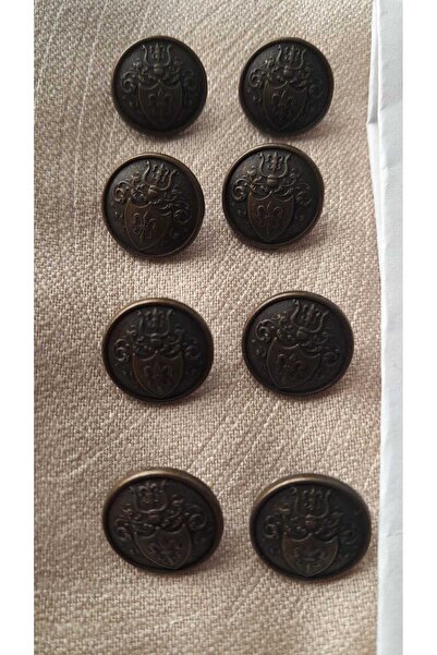 ILCARE Antique Sari Metal Button 18 mm 8 Pieces