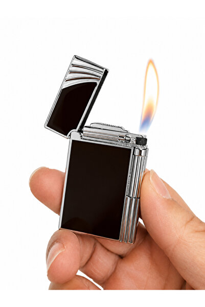 ONRSTORE Premium Metal Gazlı Çakmak – Klasik Kapaklı Doldurulabilir Lüks Tasa...
