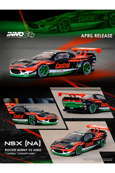 HOT WHEELS Honda NSX (NA1) Inno64 Rocket Bunny V2 Aero Castrol Concept Livery...
