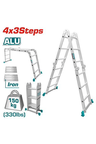TOTAL سلم المنيوم متعدد الاستخدامات 4x3Steps THLAD04431 توتال