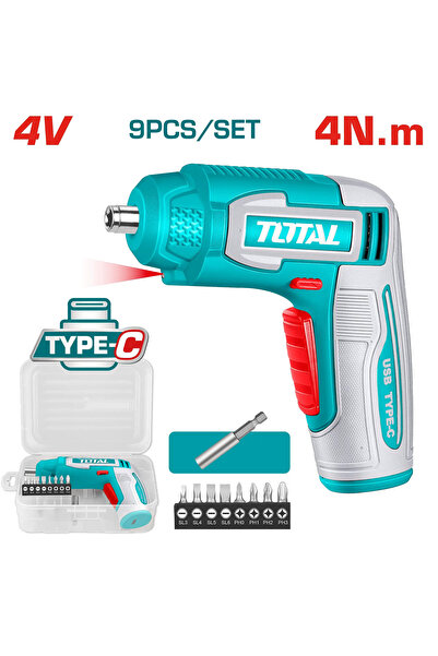 TOTAL Tension Screwdriver for 4V Battery 9Pcs/Set Tsdli0458 Total