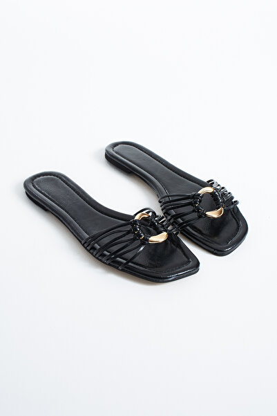 DUXAL SHOES Devon Women's Thin Strap Ring Detailed Flat Slippers