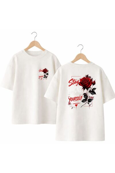 playwear Stay Strong Back and Front Chest Printed 100% Cotton Oversize Loose ...