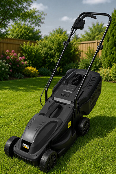 CATOR 1200W Bakır Sargı 30L Toplama Torbalı Çim Biçme Arabası Elektrikli Çim ...