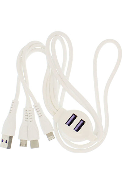 Andowl Q-A35 Κανονικό Καλώδιο USB σε Lightning / Type-C / micro USB 1.10μ 3.1...
