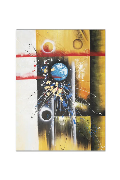 artnova Γιγάντιος αφηρημένος πίνακας ζωγραφισμένος στο χέρι για γραφείο, σαλό...