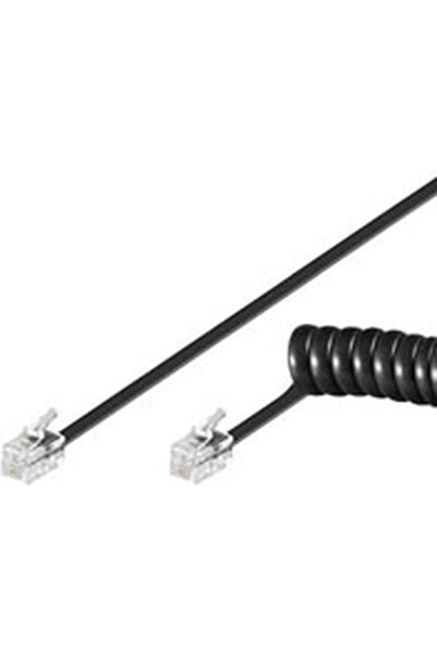 goobay Σπιράλ Καλώδιο Τηλεφώνου RJ10 4P4C 4μ Μαύρο (68002)
