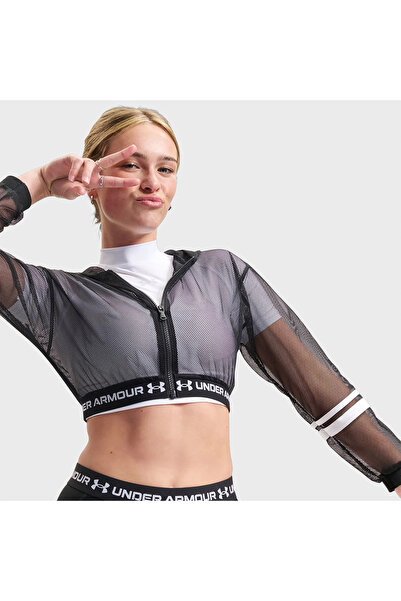 Under Armour تي شيرت نسائي من HeatGear Mesh ذو ياقة بولو باللون الأسود