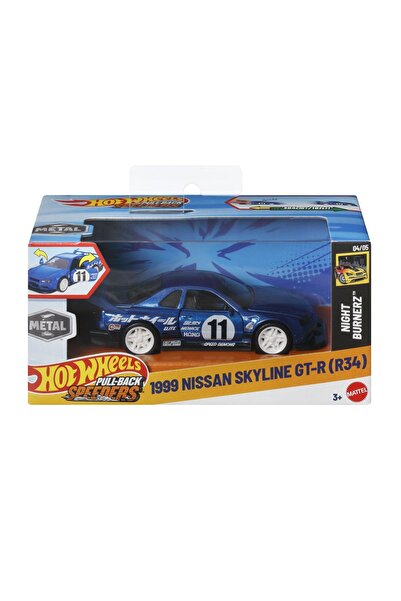 mattel Mașinuță metalică Hot Wheels cu sistem de tragere înapoi Nissan Skylin...