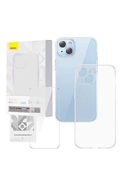 Baseus Husă transparentă și protecție din sticlă securizată pentru iPhone 14 ...
