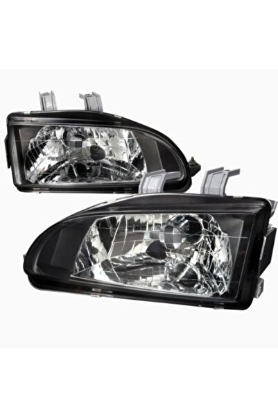 Depo Μπροστινά φώτα Honda Civic 2/3θυρο (1992-1995), μαύρα, χωρίς λάμπες (H4)...